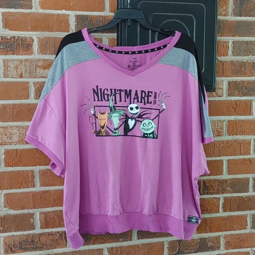 Disney Nightmare Before Christmas Short Sleeve Pajama Top Size 3X
